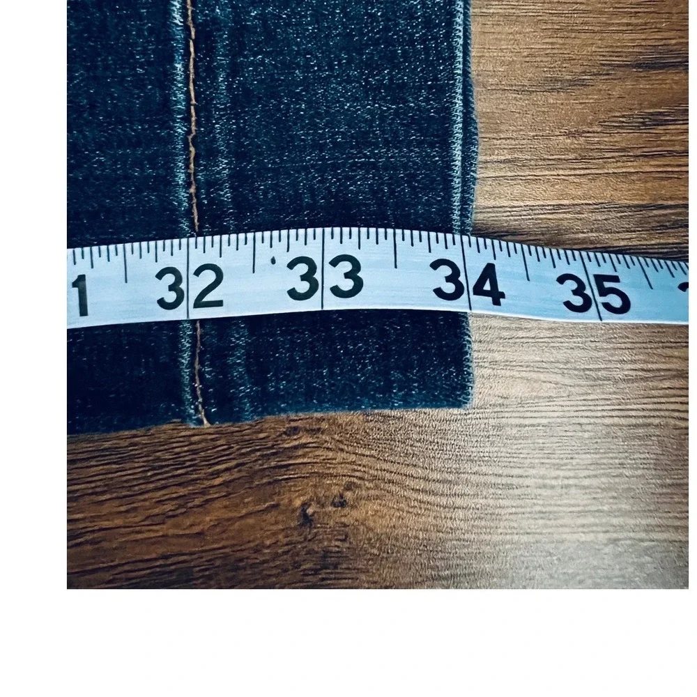 J. Jill Denim Women High Rise Wide Leg Jeans Dark Wash Size 16R Blue Stretch EUC